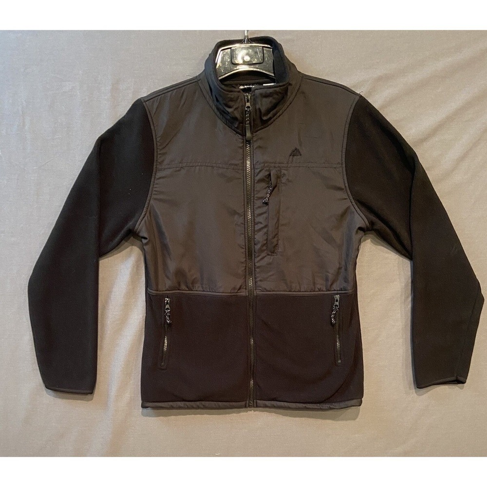 Fleece Jacket Womens Medium Black Full Zip Snozu High Neck Pockets Winter